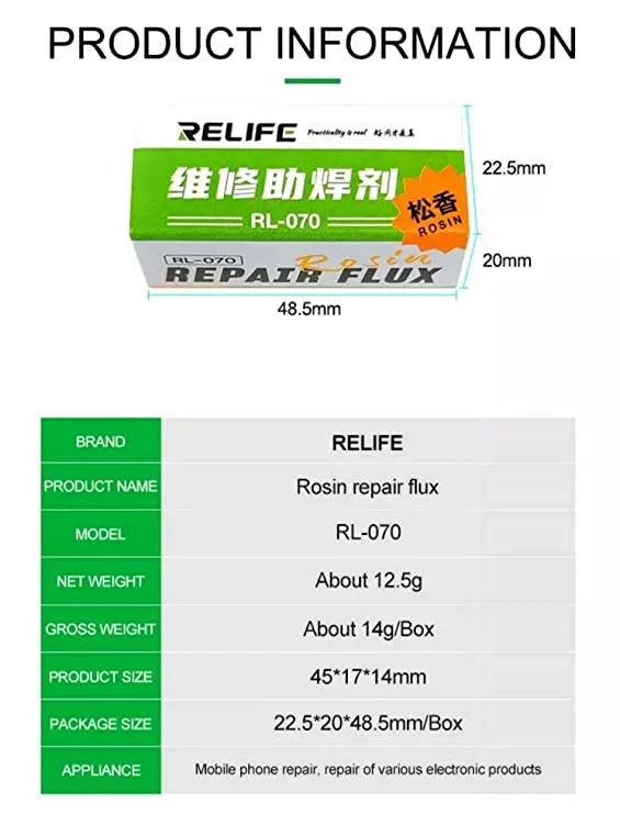 Relife RL-070 Rosin Flux Bit Cleaner/ White Smoke Paste (Pack of 5)